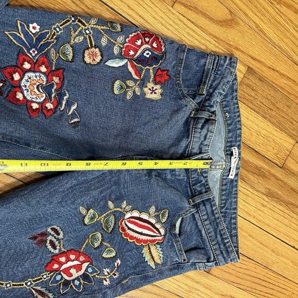 Alice + Olivia Floral Embroidered Ryley Crop Jeans Size 26 - Picture 9 of 10